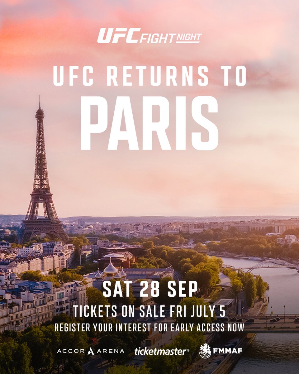 City of Love, we're coming BACK! 👊 See you in September! #UFCParis More information: UFC.com/Paris