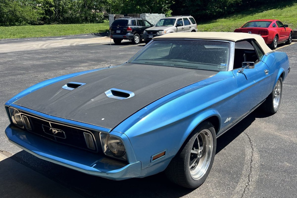 Now live at BaT Auctions: 1973 Ford Mustang Convertible 351 4-Speed. bringatrailer.com/listing/1973-f…