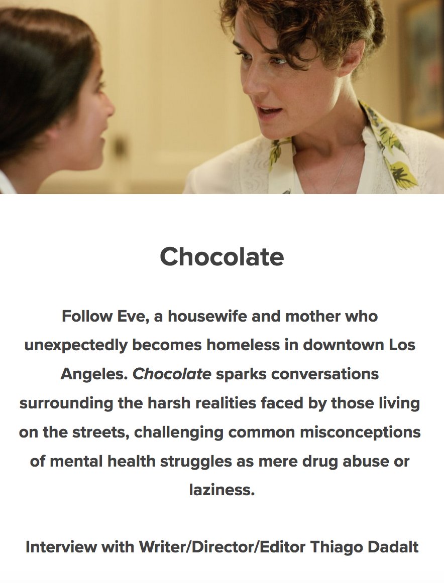 We interview CHOCOLATE Writer/Director/Editor @dadaltjr #Chocolateshortfilm #ChocolateCannes2024 #Homelessness #Alzheimer's Screens: May 23, 2024 at the American Pavilion in Cannes wearemovingstories.com/we-are-moving-…
