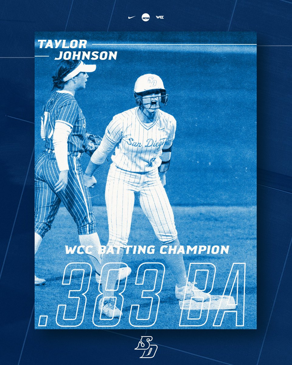 Batting title ✅

Taylor Johnson etches her name in the record books and wins the 2024 @WCCsports batting title 🔥

#GoToreros #BetterTogether