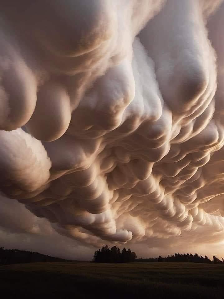 Las hermosas nubes de mammatus

Las nubes mammatus son creadas cuando el aire frío baja y se cruza con el aire caliente que sube, mostrando el cambio entre dos masas de aire con diferentes características.