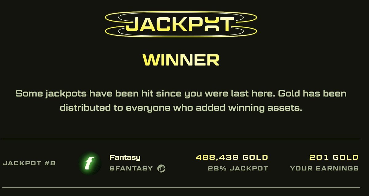 Gm Heroes 🫡 Another Jackpot win for Fantasy Top coming into the second main tournament today That brings it neck and neck with Pacmoon for a second win, who will creep ahead with a third?