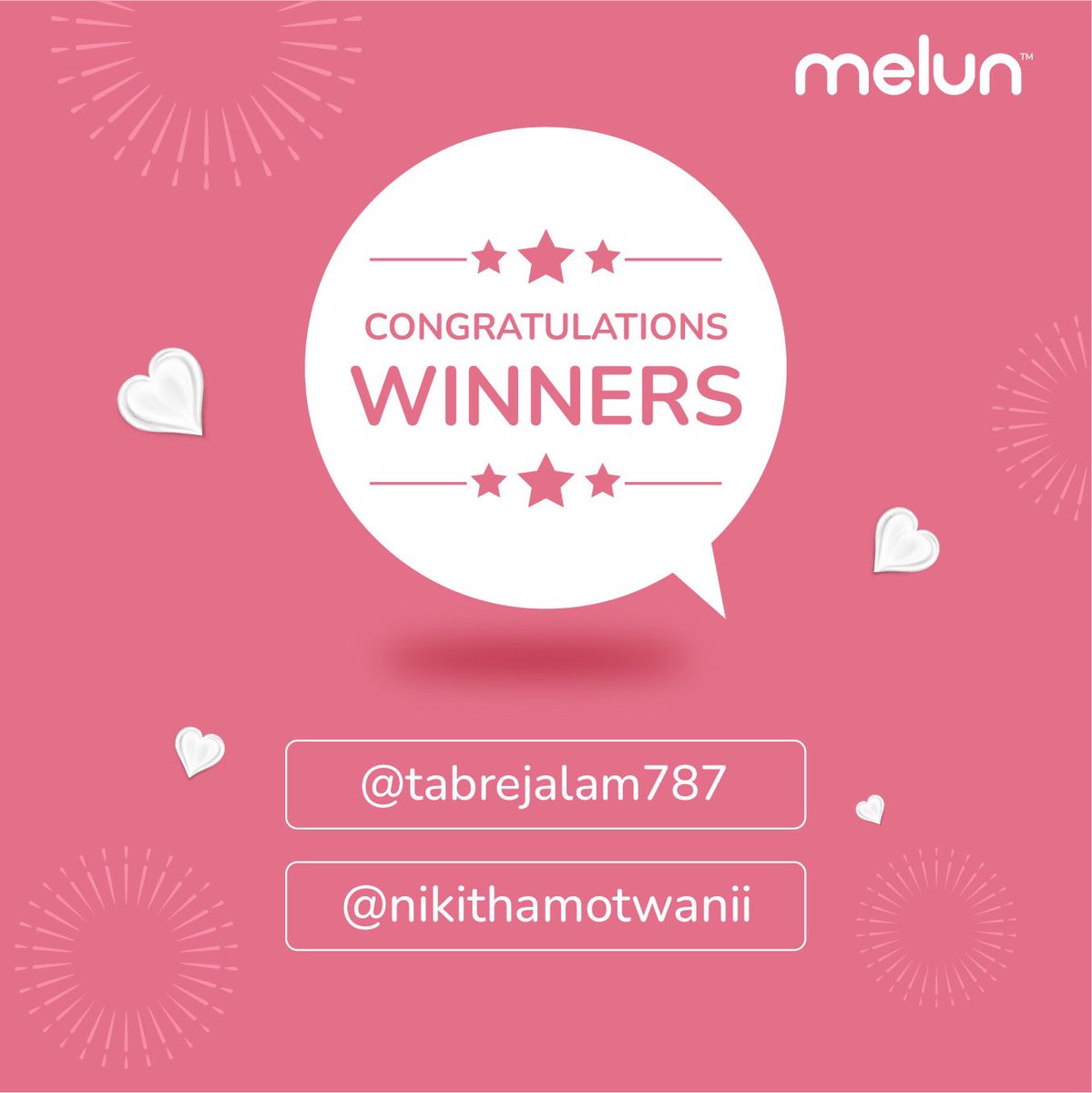 Drumroll, please! 
Our Mother’s Day Special Contest Winners are here. Congratulations on winning this! 😉

#Melun #MothersDaySpecial #MothersDay #MothersDayContest #ContestWinners #ContestParticipation #Skincare #SkincareAddict #SkincareJunkie #Sunscreen #Moisturizer #India