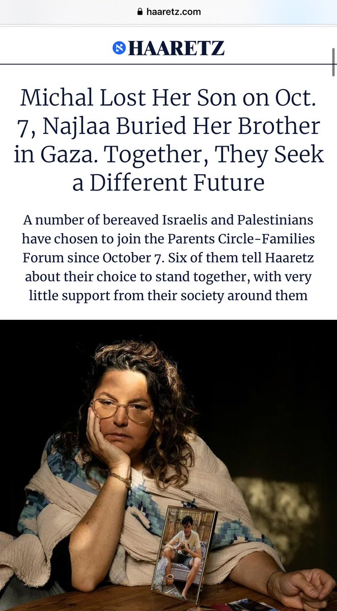 If you read one thing today, make it this story by @ran_shimoni & @FalahSaab abt bereaved Israelis & Palestinians partnering against war since Oct 7. Often ostracrised by their communities, they are brave heroes who will someday be celebrated as such. 🔗 haaretz.com/israel-news/20…