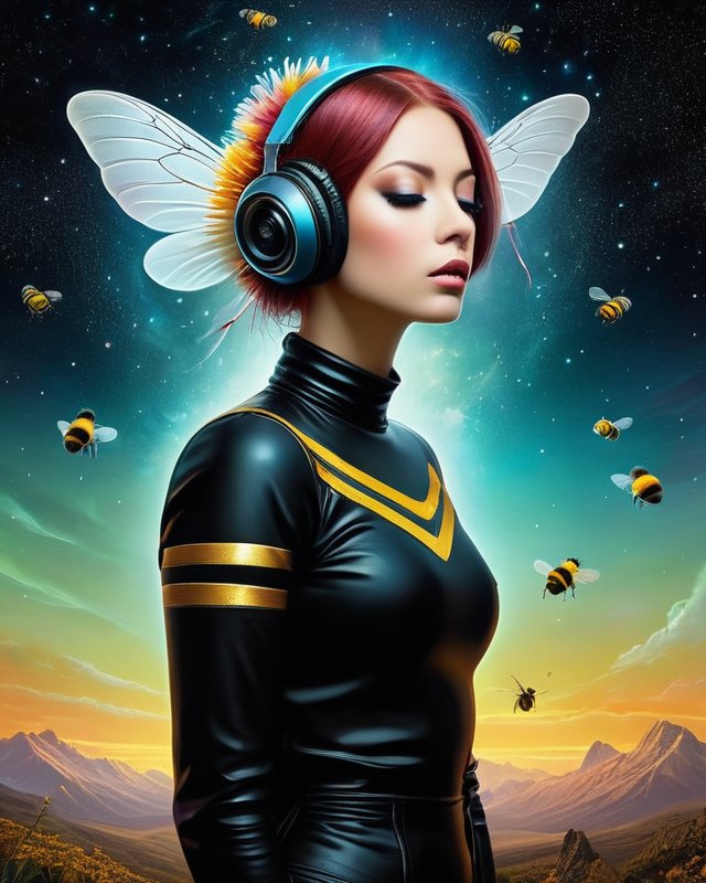 She dreams of honeybees - made with @get_starryai #aiart #digitalart #starryaifeatured #starryaiweekly starryai.com/app/user/Psych…