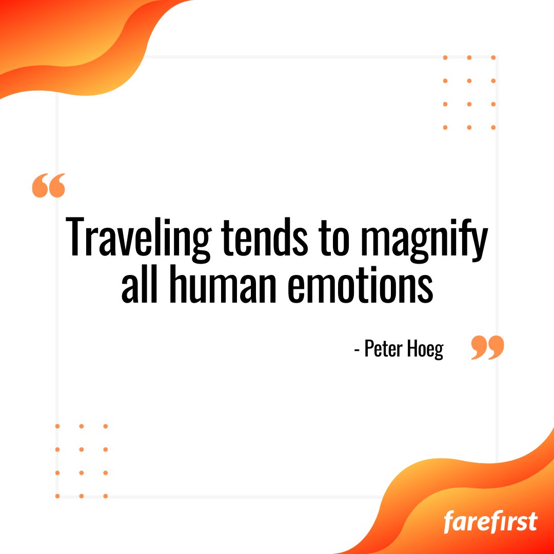 Motivation of the Day 😎

Traveling tends to magnify all human emotions- Peter Hoeg.

Book your flights with farefirst.com , available on Android, iOS, Website.

#FareFirst #cheapflights #travel #travellife #wanderlust #vacation #InspirationalQuotes