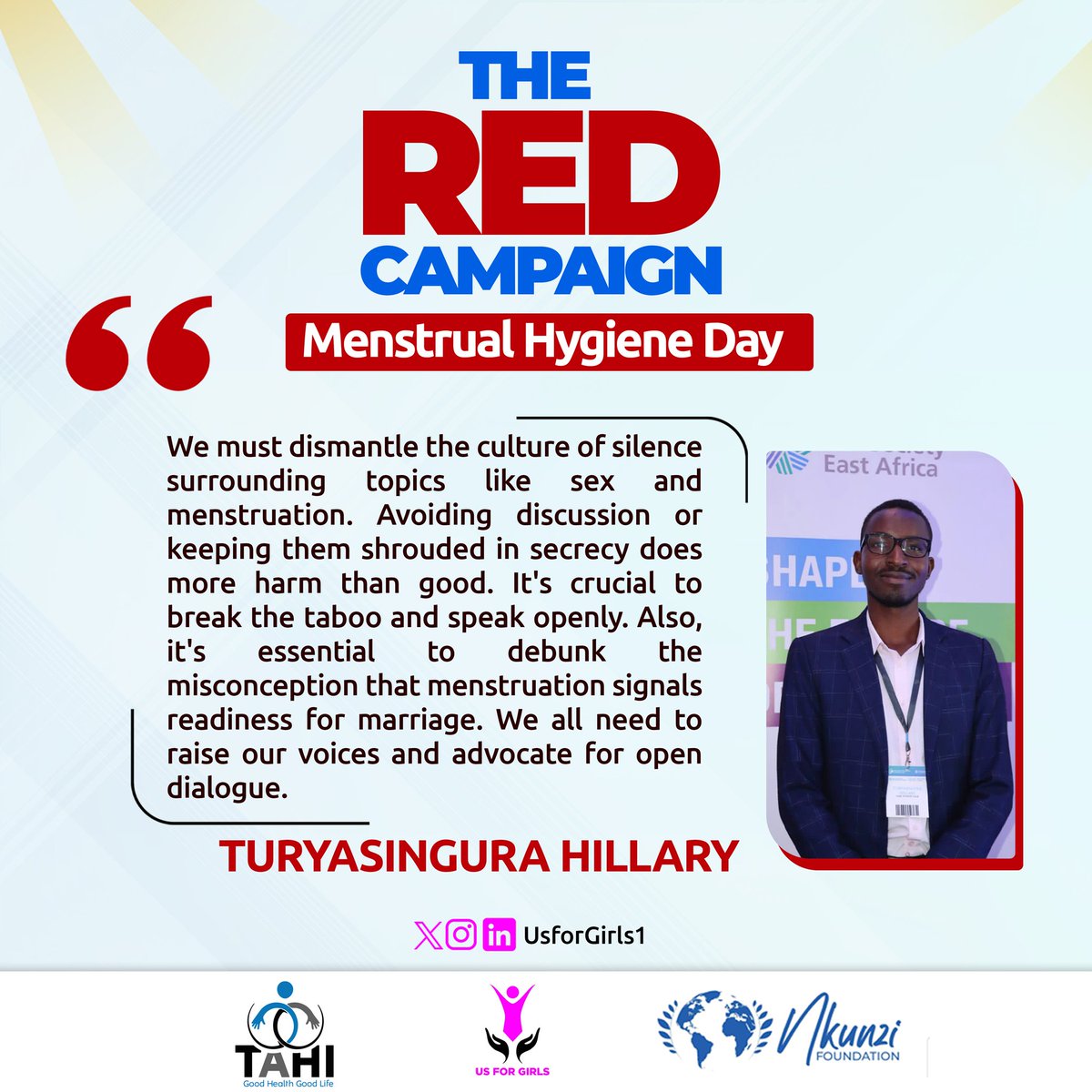 #RedCampaign

@Hillaryturyas urges us to dismantle the culture of silence surrounding topics like sex and menstruation, that are often shrouded in secrecy; which ends up doing more harm than good.
It is crucial to break the taboo and advocate for open dialogue.

#EndPeriodStigma