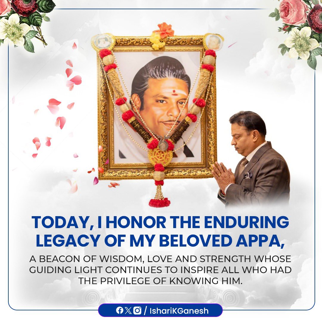 I reflect on the cherished memories and invaluable lessons my appa, Thiru Isari Velan, imparted upon me. His love, guidance, and legacy continue to illuminate my path, shaping the person I am today and inspiring me to honor his memory with unwavering gratitude and respect.
