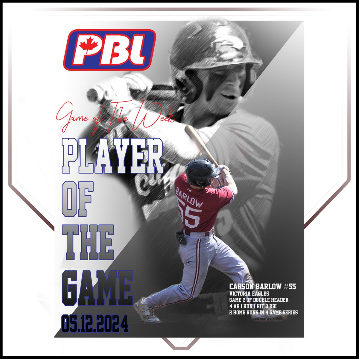 Four Game Series with some great baseball each team taking 2 games a piece...Game of the Week DH had two Players of the Game. Game 1 @Langleyblaze IAN HUANG #29 and Game 2 @VictoriaEagles CARSON BARLOW #11 @bcpbl1