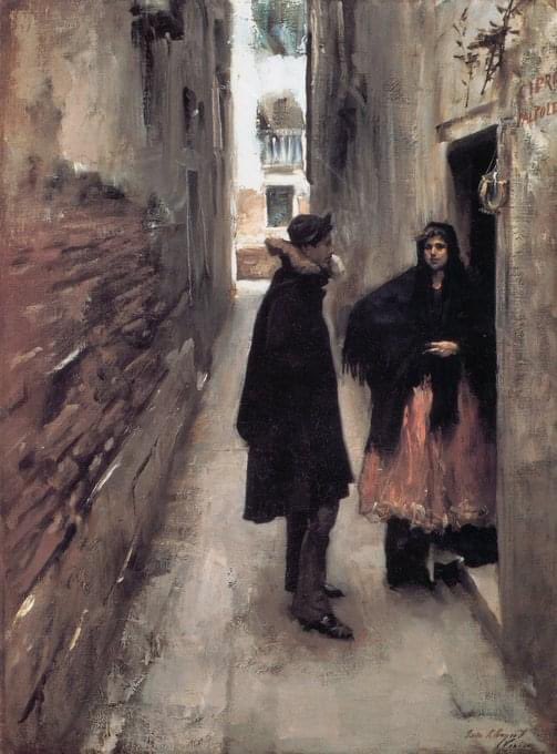 J. Singer Salent, Una calle a Venezia, 1882 #DilloConUnDipinto #VentagliDiParole