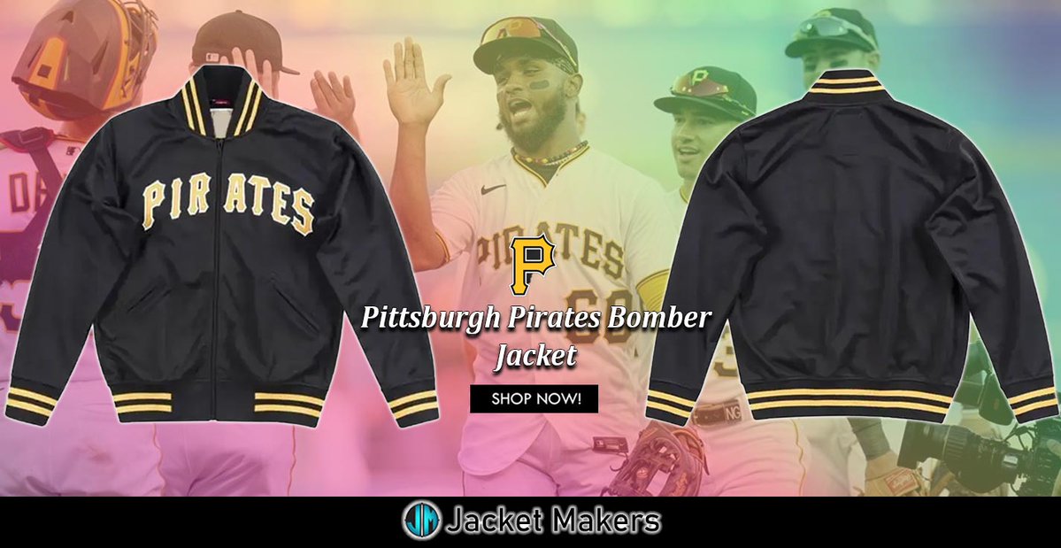 #Bomber Black #PittsburghPirates Full-Zip #Jacket. jacketmakers.com/product/black-… #Mens #Women #OOTD #Style #Fashion #Outfits #Costume #Cosplay #Gifts #Jackets #Pittsburgh #Pirates #baseball #mlbcards #PittsburghPiratesVideos #Black #sportsjacket #summer #sale #shopnow