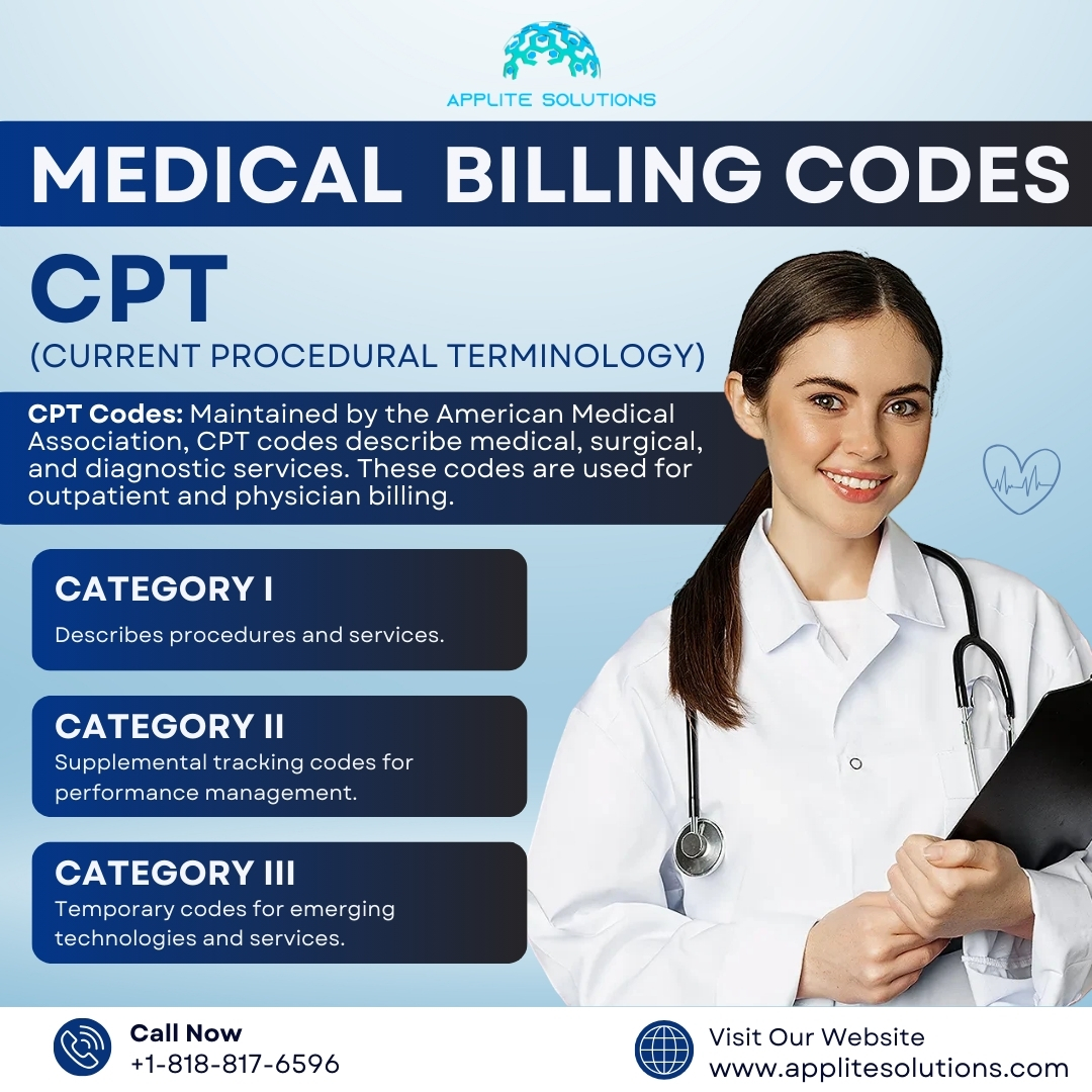 Unlocking the language of healthcare: Simplifying CPT Medical Billing Codes.

#MedicalBilling #HealthcareBilling #RevenueCycleManagement #InsuranceClaims #HealthcareFinance #CodingAndBilling #HealthcareReimbursement #MedicalCoding #ClaimProcessing #HealthcareAdministration