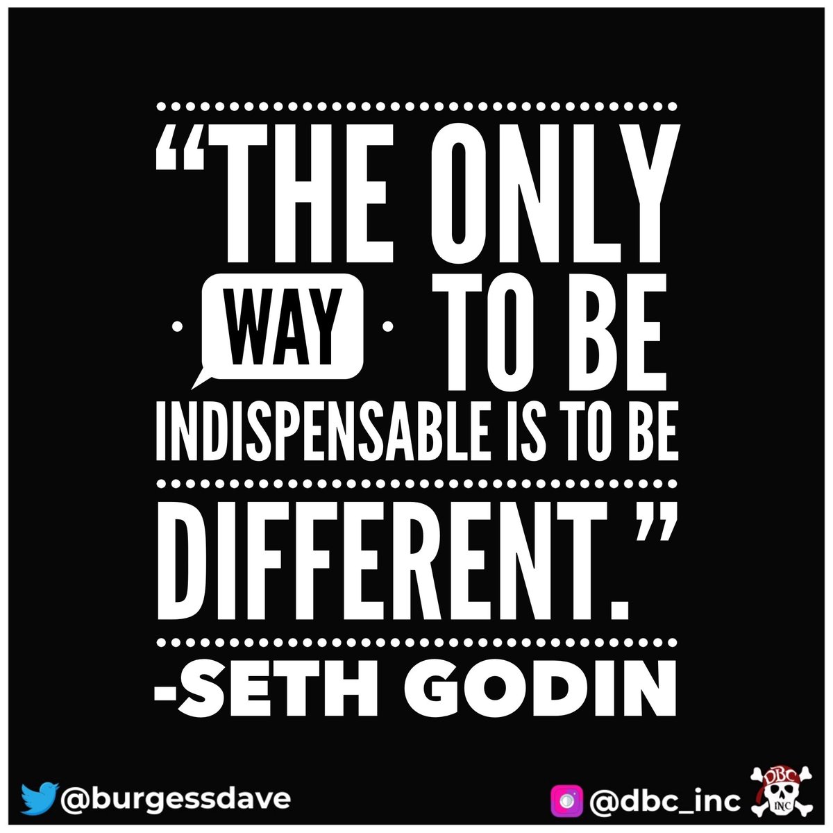 “The only way to be indispensable is to be different.” - Seth Godin Trying to fit in is rarely the best strategy. Your superpower is almost always best activated by leaning into what is unique about yourself. #tlap #leadlap #success #successsecrets