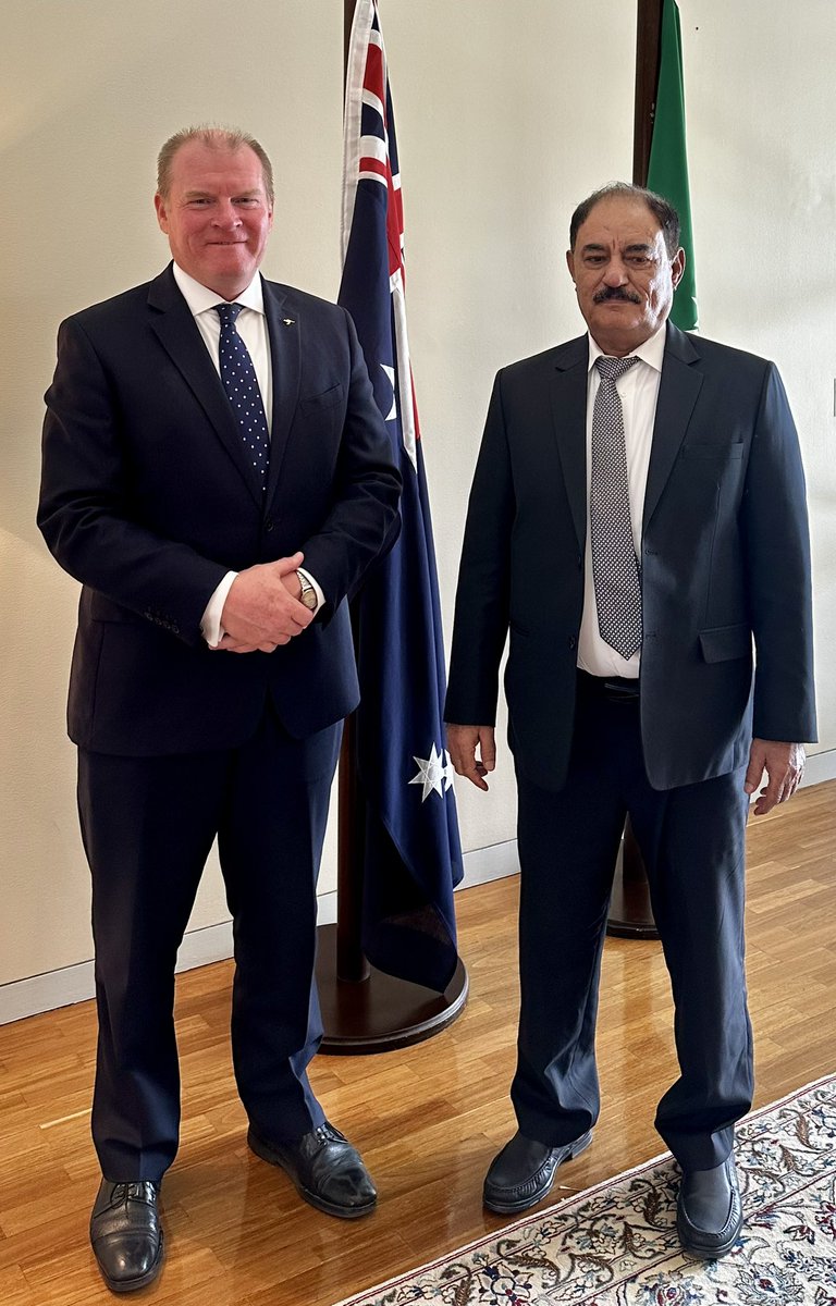 Great to meet the Governor of Dhale, Maj Gen Ali Muqbel, and hear about the situation in this central mountainous Yemeni governorate. Thank you for taking the time for an informative meeting. MD🇦🇺🇾🇪