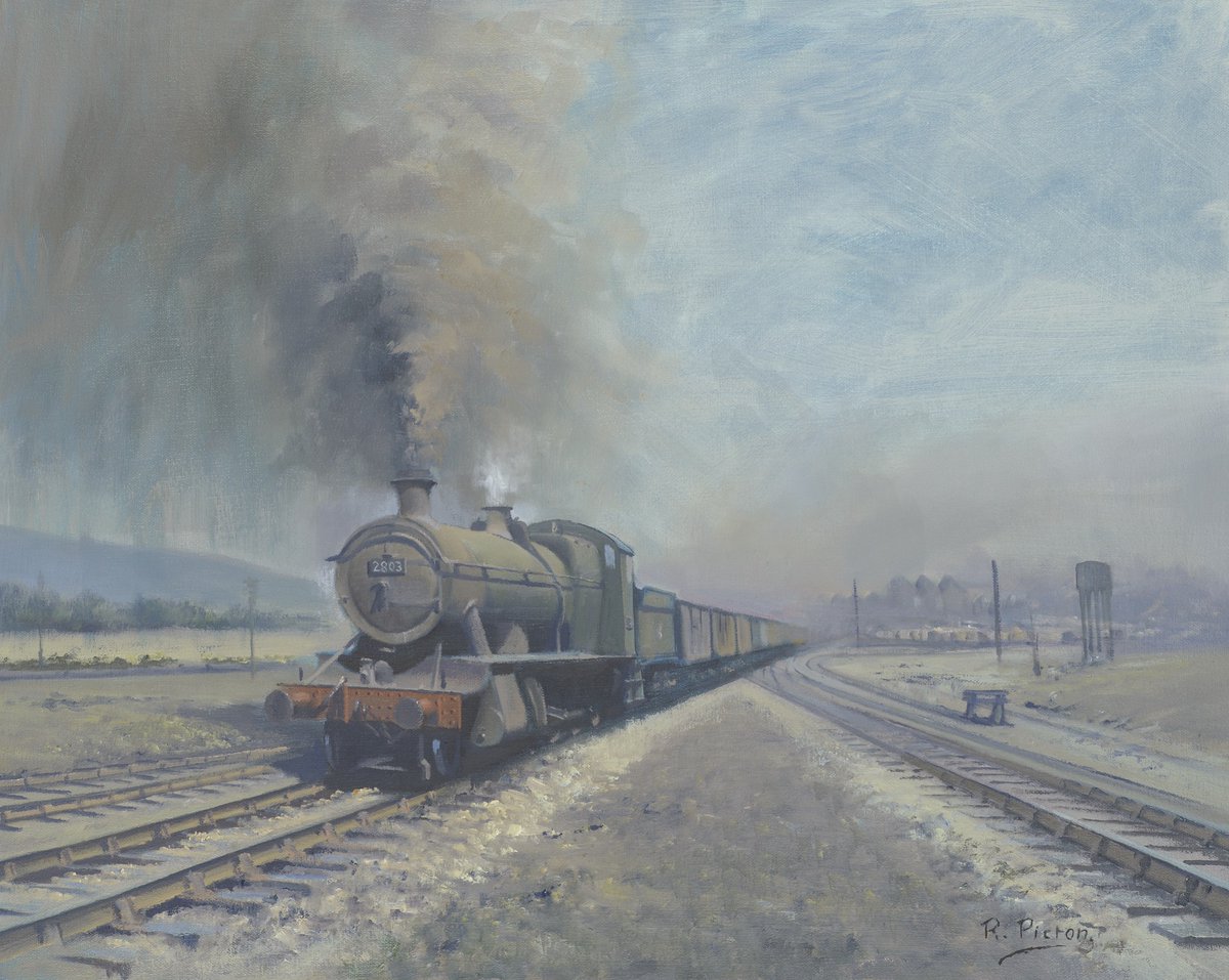 Burrows Sidings, Swansea. Oil on Canvas, 20' x 16' Prints, cards etc of this painting are available on the website -redbubble.com/i/art-print/Bu…