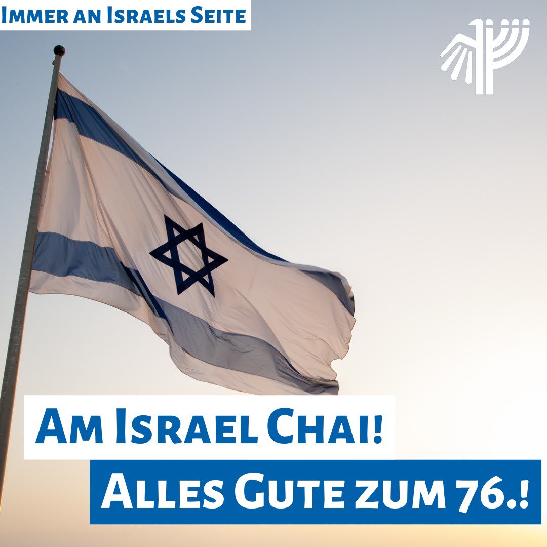 Immer an der Seite Israels - heute mehr denn je! 🇮🇱 Das Volk Israel lebt! 🇮🇱 Am Israel Chai! 🇮🇱 עם ישראל חי! 🇮🇱 #YomHaatzmaut