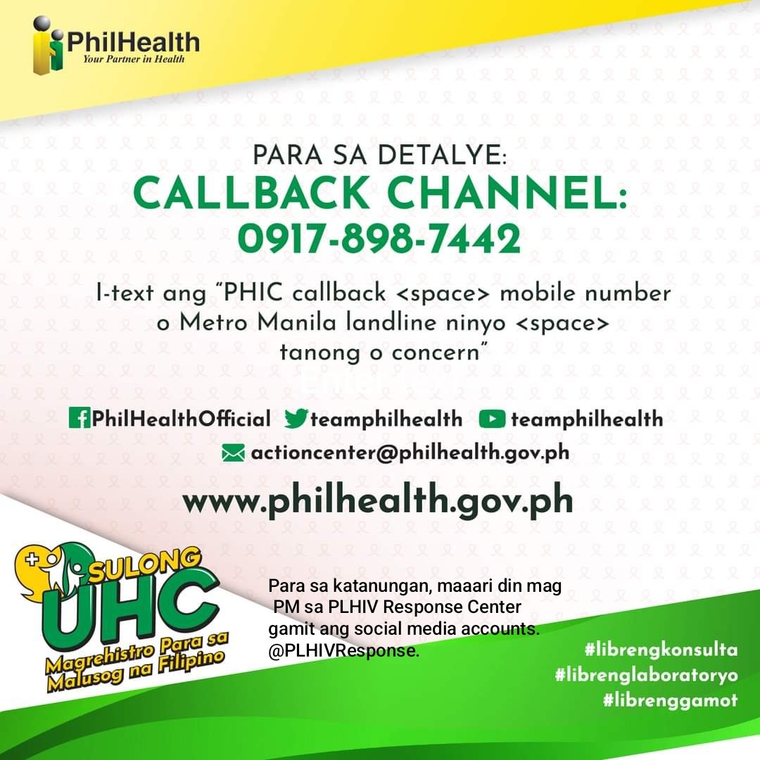 PLHIVResponse's tweet photo. RT

BENEPISYO MO, DAPAT ALAM MO!

Para sa listahan ng PhilHealth OHAT Package providers:
https://t.co/6yOkMcXeKH

https://t.co/Zv61D5LefS
https://t.co/MZjtzEMCRY

#PLHIVDiaries
#PinoyPlus
#PLHIVResponseCenter

credit to @teamphilhealth https://t.co/TrgOD3myve