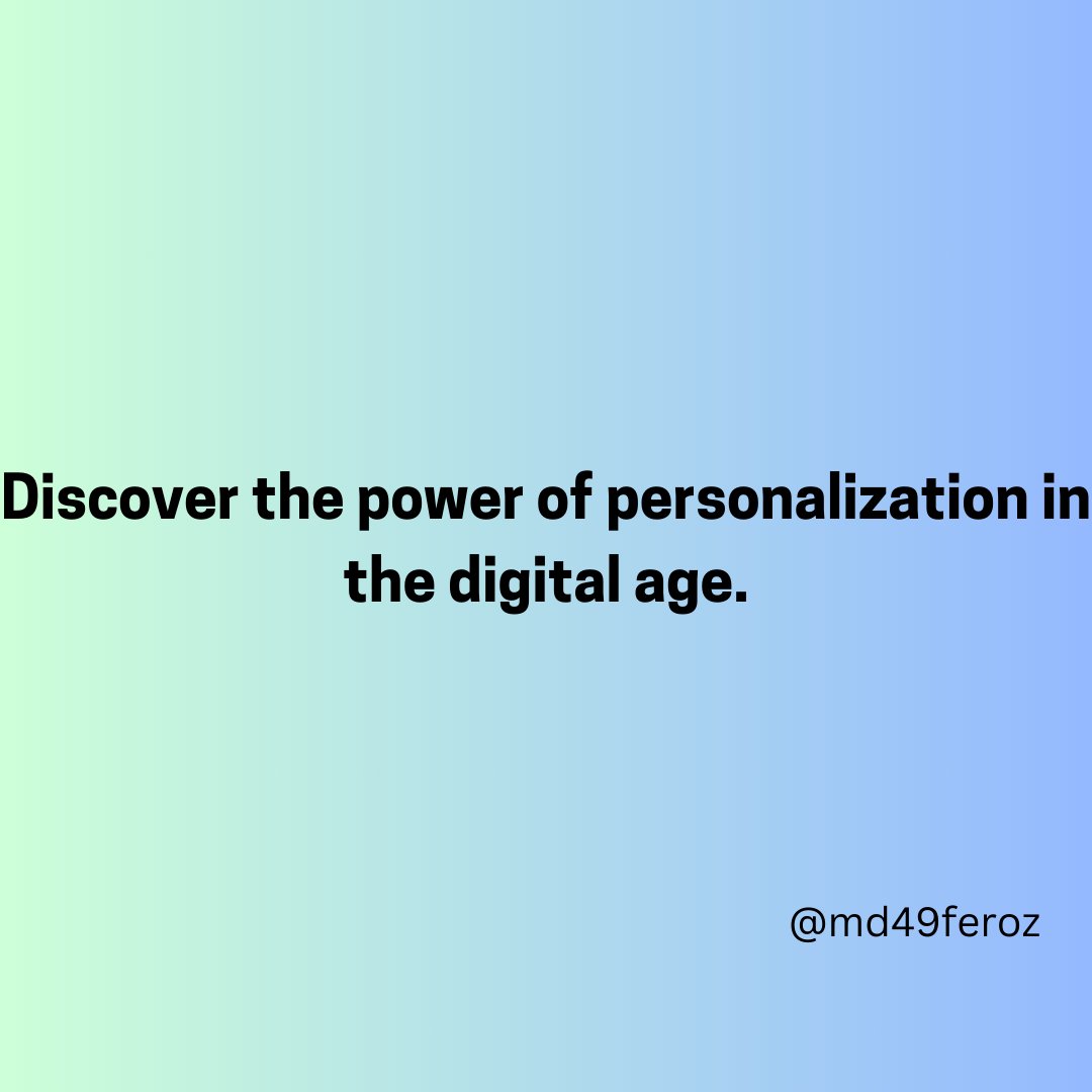 Discover the power of personalization in the digital age.
#DigitalMarketing