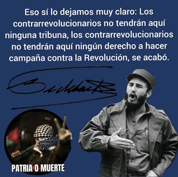 🌵🇨🇺 #FidelPorSiempre: Los contrarrevolucionarios no tendrán aquí ninguna tribuna, no tendrán derecho a hacer campaña contra la Revolución, se acabó. #Cuba @DiazCanelB #ClaridadTunera @ESanchezcub #LasTunas @WalterNoris