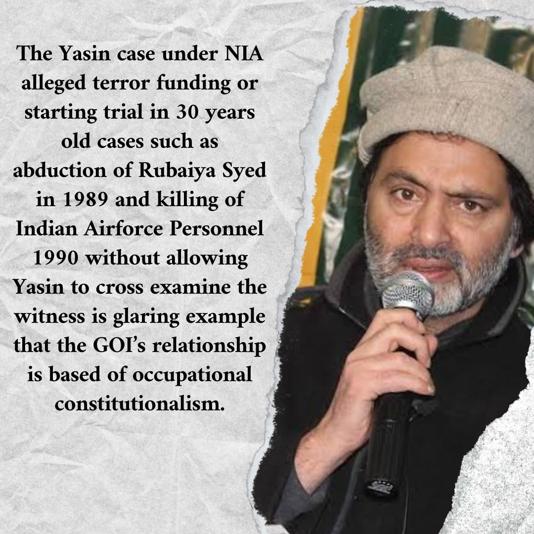 The imprisonment of Yasin Malik by the Indian fascist regime exposes its fear of Kashmiri voices demanding justice and self-determination.
#YasinMalik
#ReleaseYasinMalik #FreeYasinMalik
#JusticeforYasinMalik