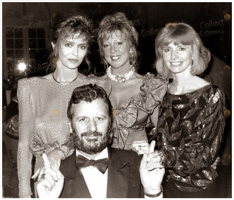 #RingoStarr with Barbara Bach, Pattie Boyd and Jane Asher taken at The Savoy by Peter Asher, 1986