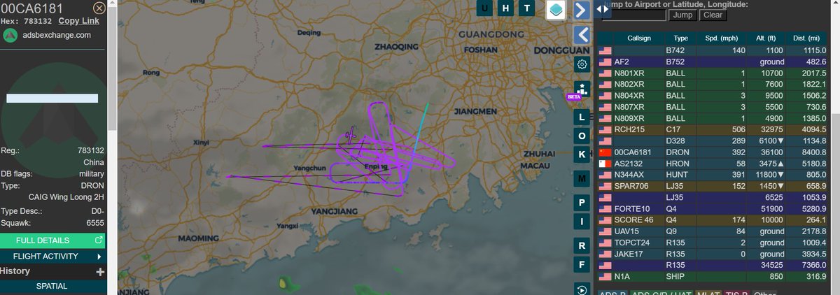 #avgeeks #avgeek Chinese drone up again, staying inland