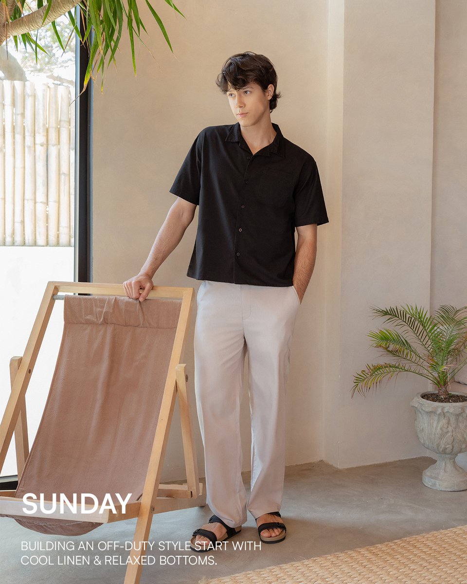 Relax and recharge in ultimate comfort with cool linen shirts and a relaxed bottom. 😌 Shop the look in stores near you or online at 🌐 penshoppe.com 🇵🇭 Also available on Shopee, Lazada, Zalora, and Tiktok Shop. #PENSHOPPE