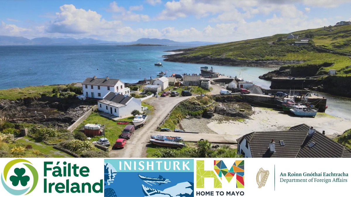 Join us this weekend, 18th May, on Inishturk for the Harbour Meitheal. Experience the spirit of old Meitheal traditions as we paint and plant our harbour, followed by food, music, and craic. Proudly supported by @Failte_Ireland and @dfatirl. #HomeToMayo #CommunityCelebration