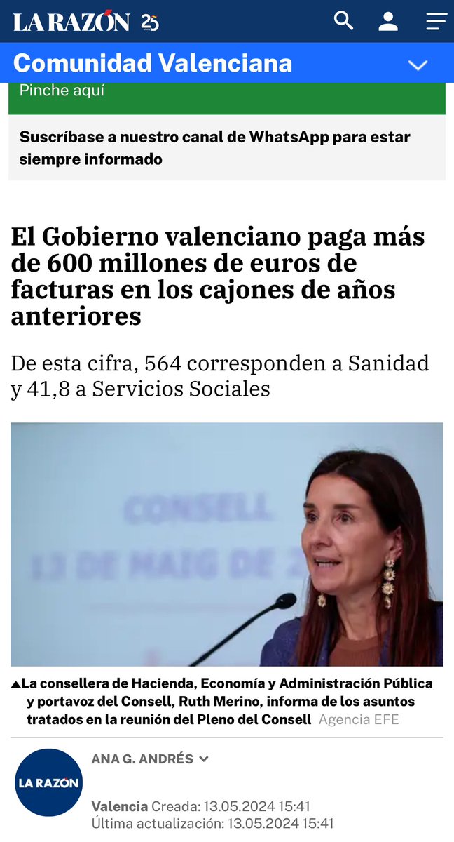 El Gobierno valenciano paga más de 600 millones de euros de facturas en los cajones de años anteriores

De esta cifra, 564 corresponden a Sanidad y 41,8 a Servicios Sociales

Otra gran gestión del Botànic 🤦🏽‍♀️