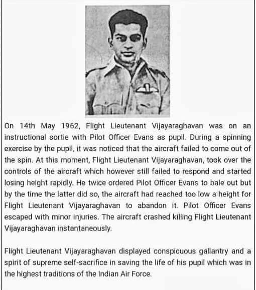 To ensure the safety of his trainee pilot, he gave his Supreme Sacrifice, #OnThisDay May 14, 1962 during a training sortie in Chennai.
Join me in paying Homage to

FLIGHT LIEUTENANT JAGANNATH VIJAYRAGHAVAN
@IAF_MCC
KIRTI CHAKRA 

On his Balidan Diwas today.
#KnowYourHeroes
