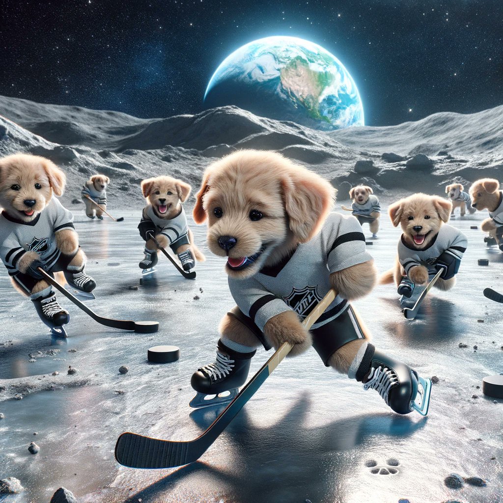 WOW, (free) ChatGPT 4o seems faster and more powerful than 4.0. It also rocks at text-to-image generation, second only to Midjourney. I use the prompt, 'Cute puppies playing ice hockey on the moon,' to compare image generators. What's your experience been?