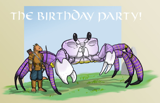 I have a nibling (friends, there HAS to be a better gender-neutral term for my sister's kiddo) who wanted a D&D party for their birthday. They've been SUPER into crabs lately, so as an in-game reward, I gave them a monstrous crab mount. As a treat, I made it the NB flag colors.