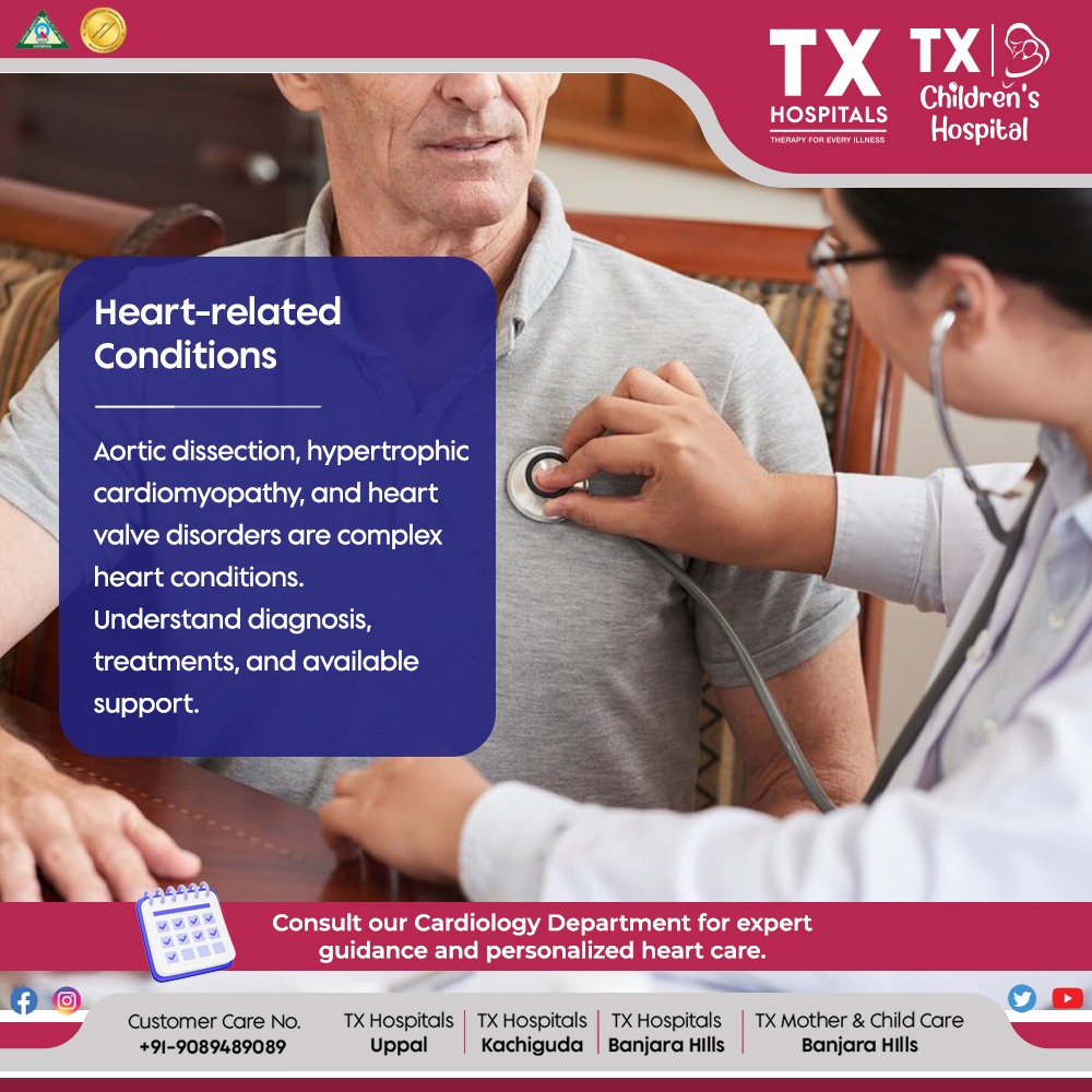 Expert care for complex heart conditions like aortic dissection and cardiomyopathy. 🫀 Contact us for personalized treatment plans. Book Now: txhospitals.in/specialities/c… Call Now: 9089489089 #InternalMedicine #Wellness