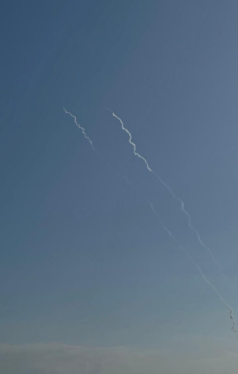 Rockets fired from Gaza toward Ashkelon a short time ago.
