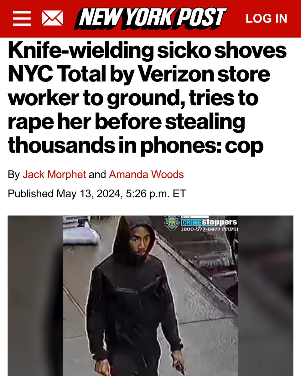 “Knife-wielding sicko” is at it again. Anything to protect the narrative.