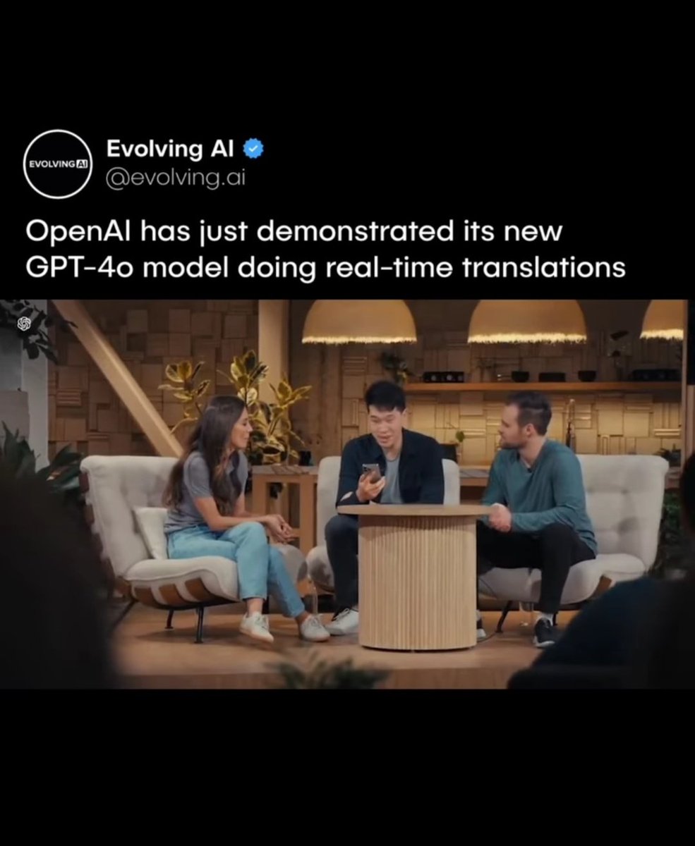 Now this is 𝑰𝑵𝑺𝑨𝑵𝑬 👀🤯

OpenAI just released GPT-4o, a faster model that’s free for all ChatGPT users. The latest update “is much faster”

What are your thoughts on this demo? 🤔

[ 🎥: @openai ]

#ai #chatgpt #aitools #openai #aitips #machinelearning
