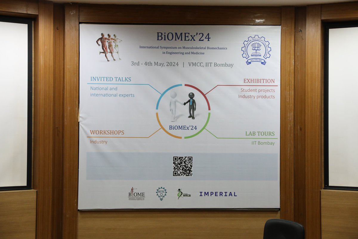 WRCB collaborated with Prof. Darshan Shah for BiOMEx'24, held at @iitbombay on 3rd & 4th May. An interdisciplinary group of academicians, researchers, startups, industry reps, & students from engg and medicine discussed musculoskeletal biomechanics.  shorturl.at/msxFL