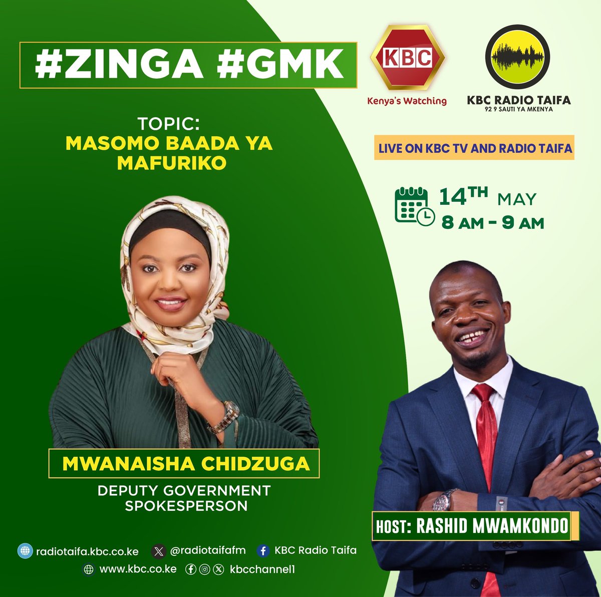 Sasa hivi kwenye Gumzo Pevu #Zinga @RadioTaifaFM @M_Chidzuga @mwamkondo @KBCChannel1