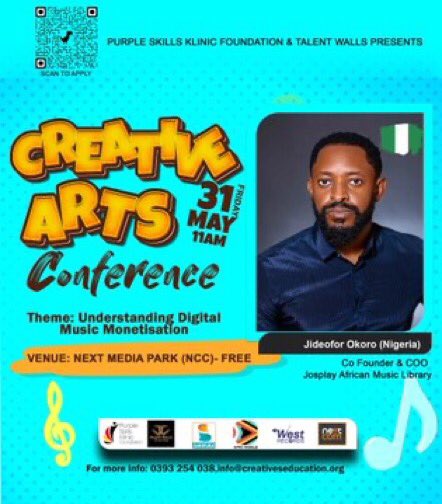 Munya Chanesta, Head of Empire Publishing (South Africa) & Jideofor Okoro, Co-Founder of Josplay African Music Library (Nigeria) will be featured speakers at the 'Creative Arts Conference' on Friday May 31 at 11AM. The event will be live-streamed from Next Media Park (NCC) K’la.