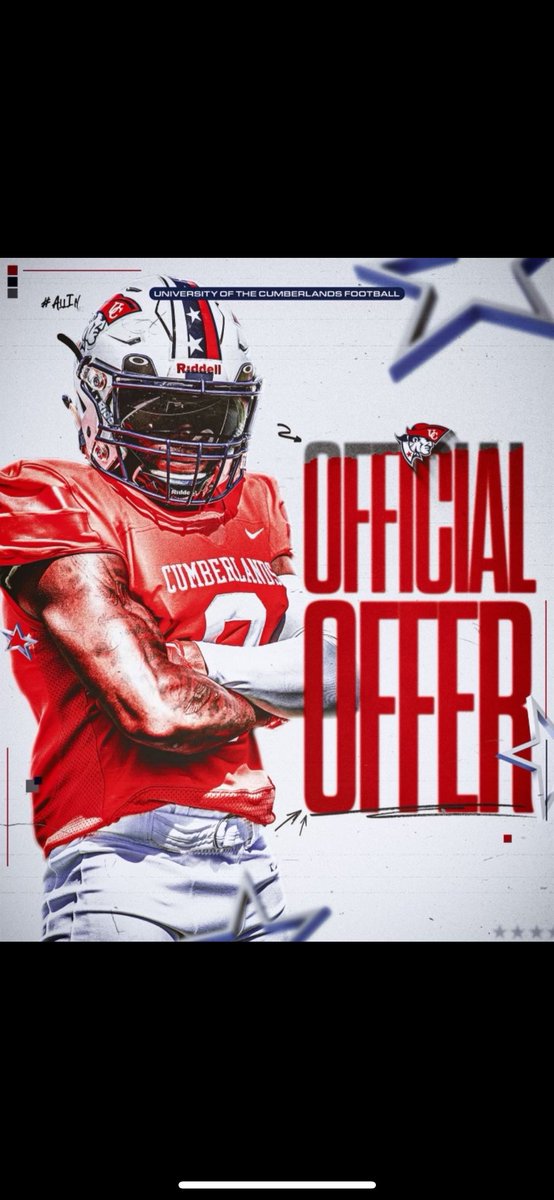 After a great conversation with <a href="/CoachDanSutton/">Dan Sutton</a> I am blessed to receive my first offer from Cumberland University 
<a href="/GregoryLenny/">Lenny Gregory</a> <a href="/NwGaFootball/">NwGa Football</a>
