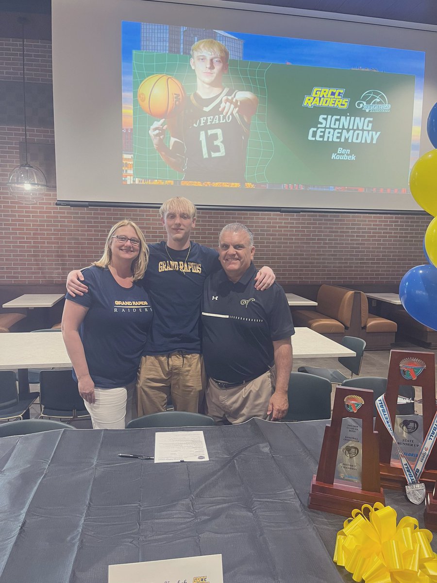 Dreams do come true.Ben Koubek that plays for our Villages team signed his NLI to play for Coach Fox at Grand Rapids Community College in Michigan. Grateful to our head coach for letting me sit with Ben and say a few words during ceremony.  <a href="/BenKoubek13/">Ben Koubek</a> <a href="/79colt45/">Colt McDowell</a> <a href="/GRCCBasketball/">GRCC Men's Basketball</a>