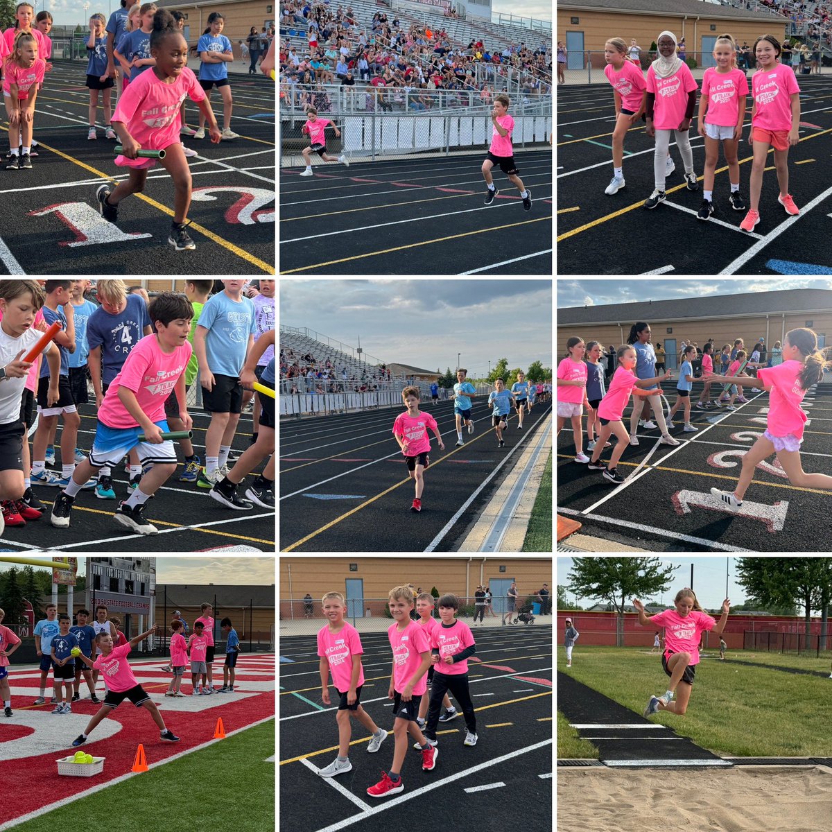 Beautiful night for our 4th grade track meet with GES, SES, and TCE. Appreciated all our Ts that volunteered. Big thx to our coaches @FCEhse: Mr. Marquardt and Mrs. Henney. Way to go #FCEfish Ss, amazing effort! #Yes, it looked like you had fun as well! 🤗