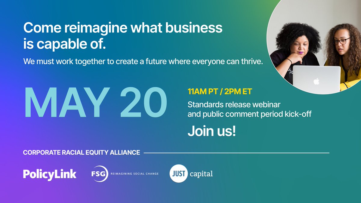 The CRE Alliance Standards are coming! On 5.20 at 11am PT/2pm ET learn how you can shape this roadmap for businesses to advance equity and inclusion, combat discrimination, and embody social responsibility. Let's create a better future for us all. bit.ly/CREAStandardsW…