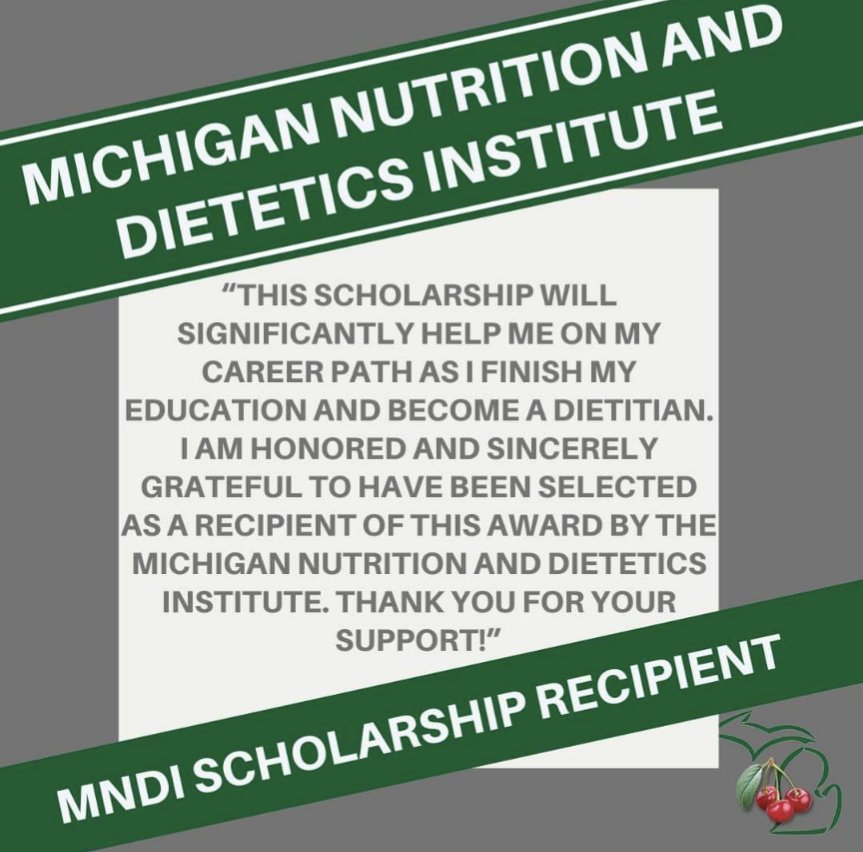 🥳️Congratulations Sydney Balan.

Looking for another reason to join or renew your Academy membership? 
💰️ SCHOLARSHIPS
Join or renew today @ eatrightpro.org and select MICHIGAN as your state affiliate for 🌟️NO🌟️ additional cost.

#MiAND #EatRightMich #Dietitian