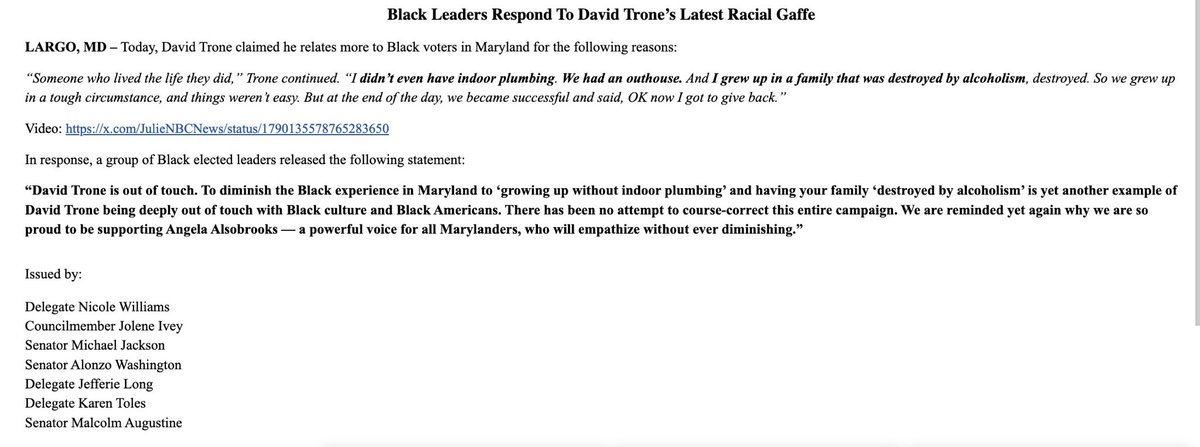 Alsobrooks campaign flags more pushback related to insensitive racial remarks by Rep. David Trone from Black elected officials in Maryland day ahead of primary: