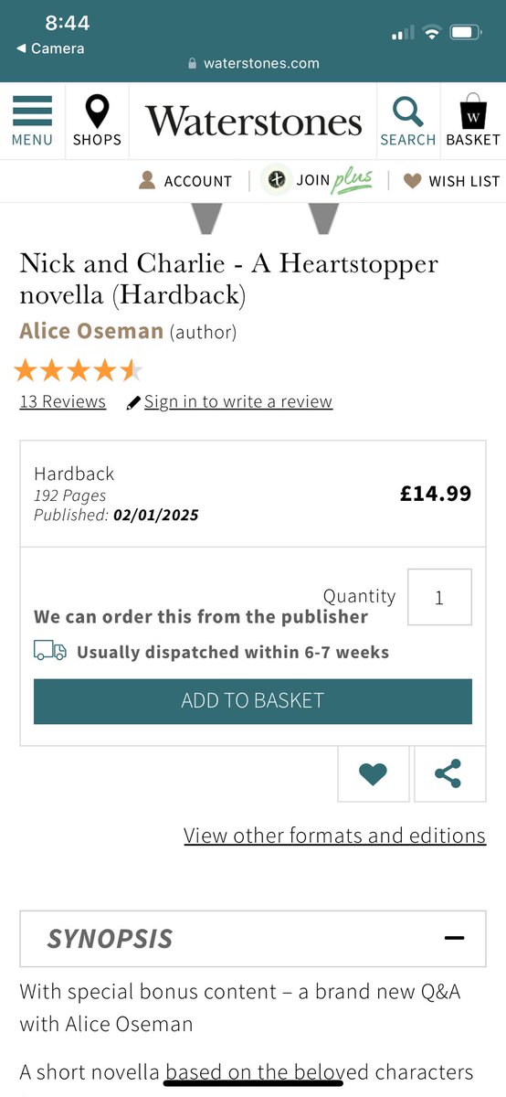 idk if people have already found this bc i’ve been inactive but 10th anniversary hardback edition of the nick & charlie novella coming out in january!!