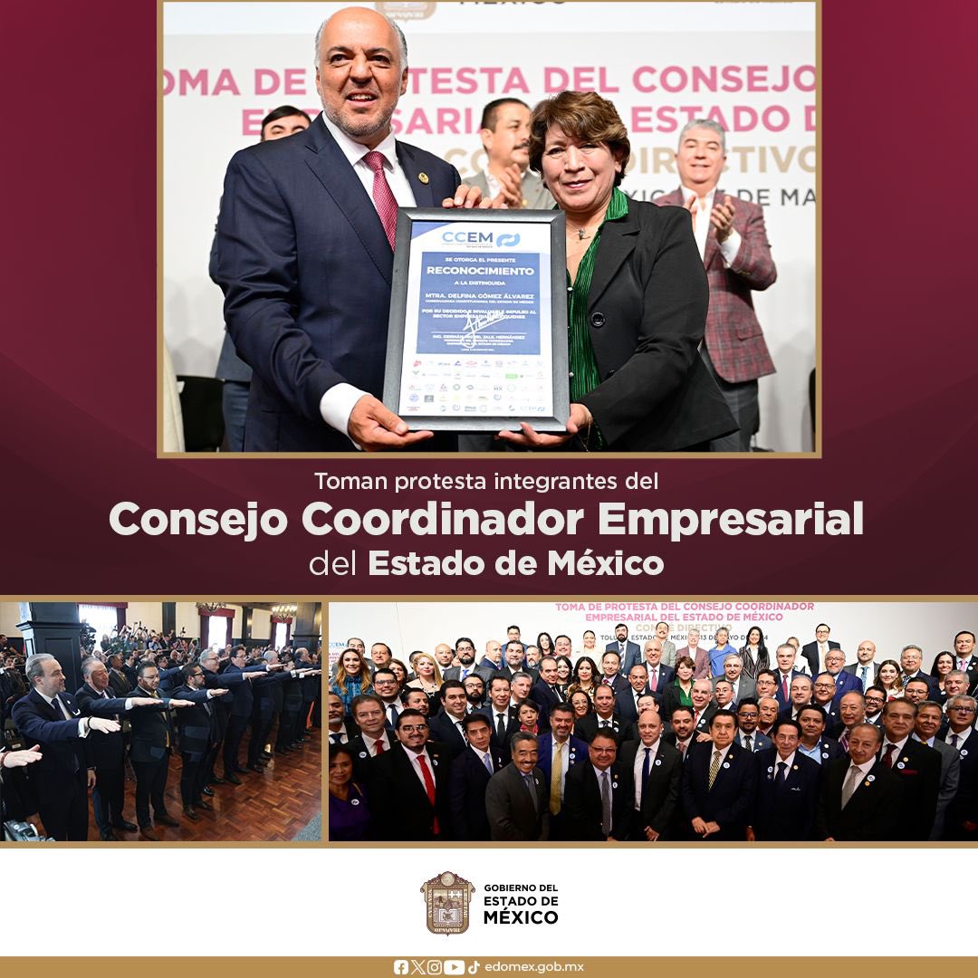 Esta mañana, integrantes del Consejo Coordinador Empresarial del Estado de México rindieron protesta. El trabajo conjunto permitirá reducir las desigualdades sociales y garantizará el crecimiento económico de los mexiquenses.