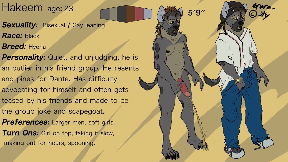 Because someone was asking 

#Hyenaoc #furry #refsheet #charactersheet