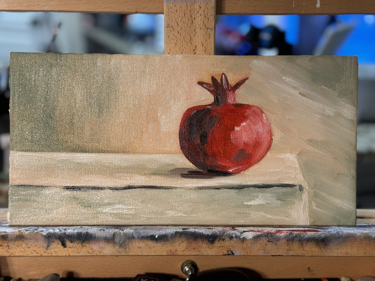 Armenian pomegranate 🎨 #workinprogress #oilpainting #armenianartist #womanartist #art