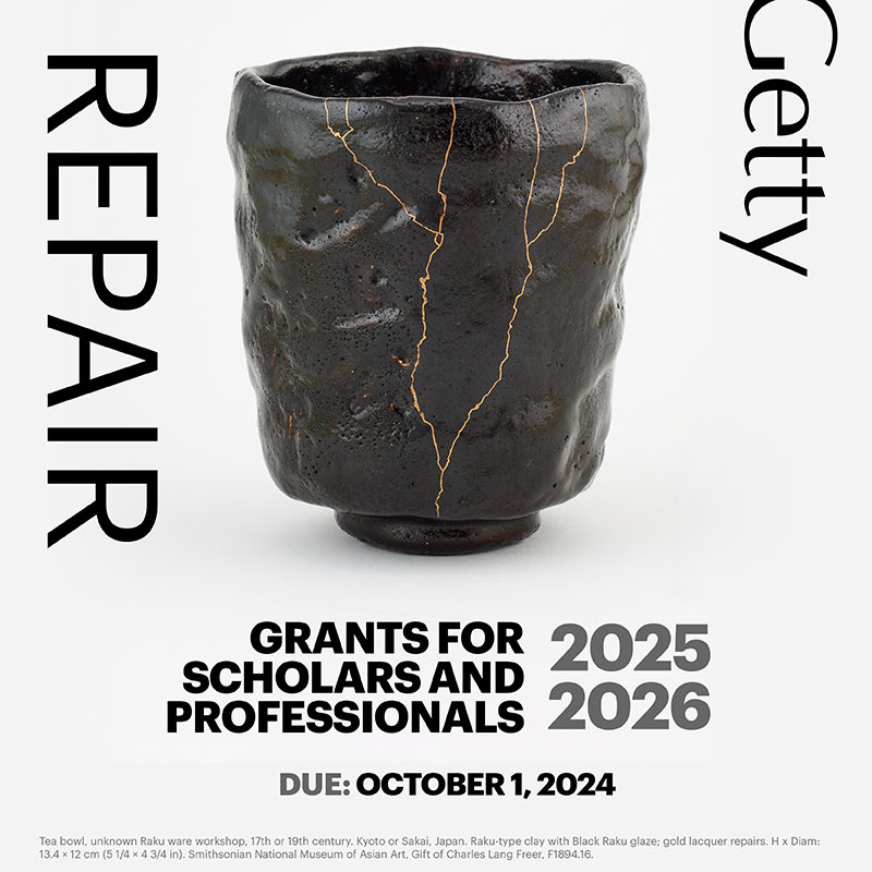Getty Scholar Theme 2025-26: REPAIR *Open to pre-docs, post-docs, and established scholars and professionals *Dedicated grants via the African American art history initiative *Applications open in July More information: getty.edu/projects/getty…
